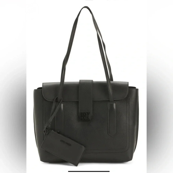 BRAND NEW WITH TAGS STEVE MADDEN MATTE BLACK BGOOSE TOTE. - Picture 4 of 11